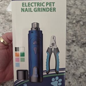 New In Box Electric Pet Nail Grinder and Clipper Set - Blue